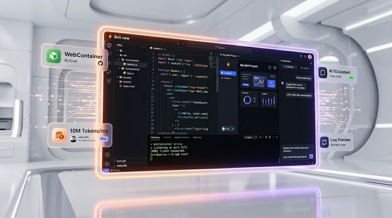 Bolt.new — Dashboard Interface