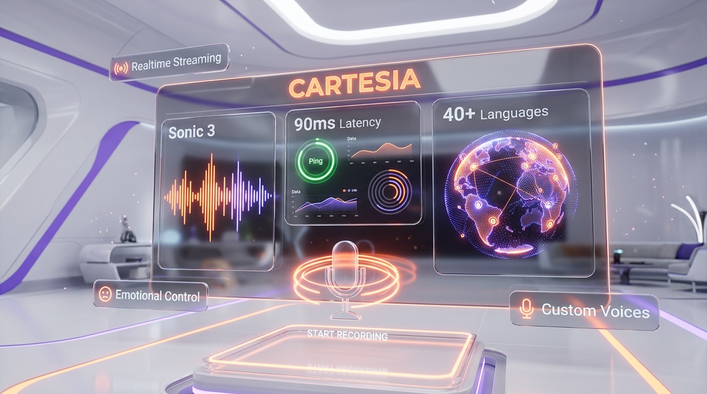 Cartesia instant voice cloning demo — 10-second audio input producing a full digital voice twin
