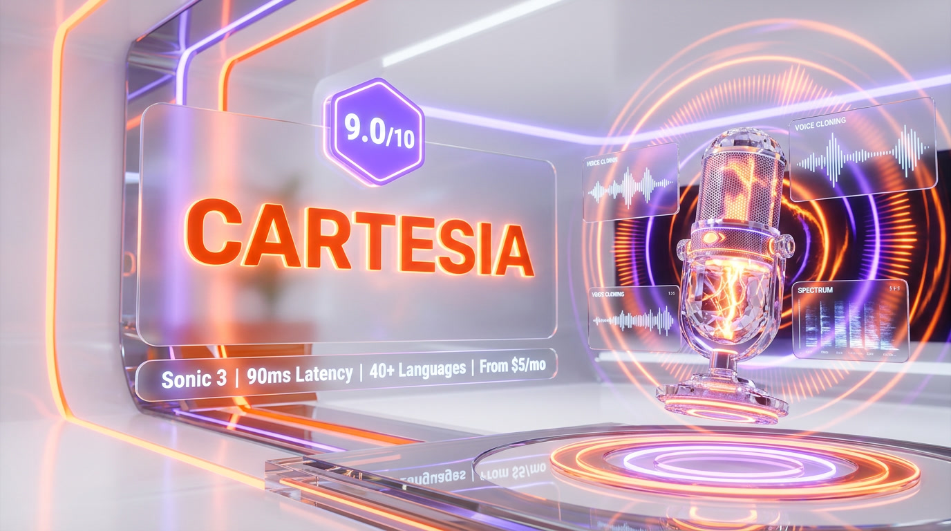 Cartesia Sonic-3 voice AI review — 90ms time-to-first-audio, 10-second voice clone, 40+ languages