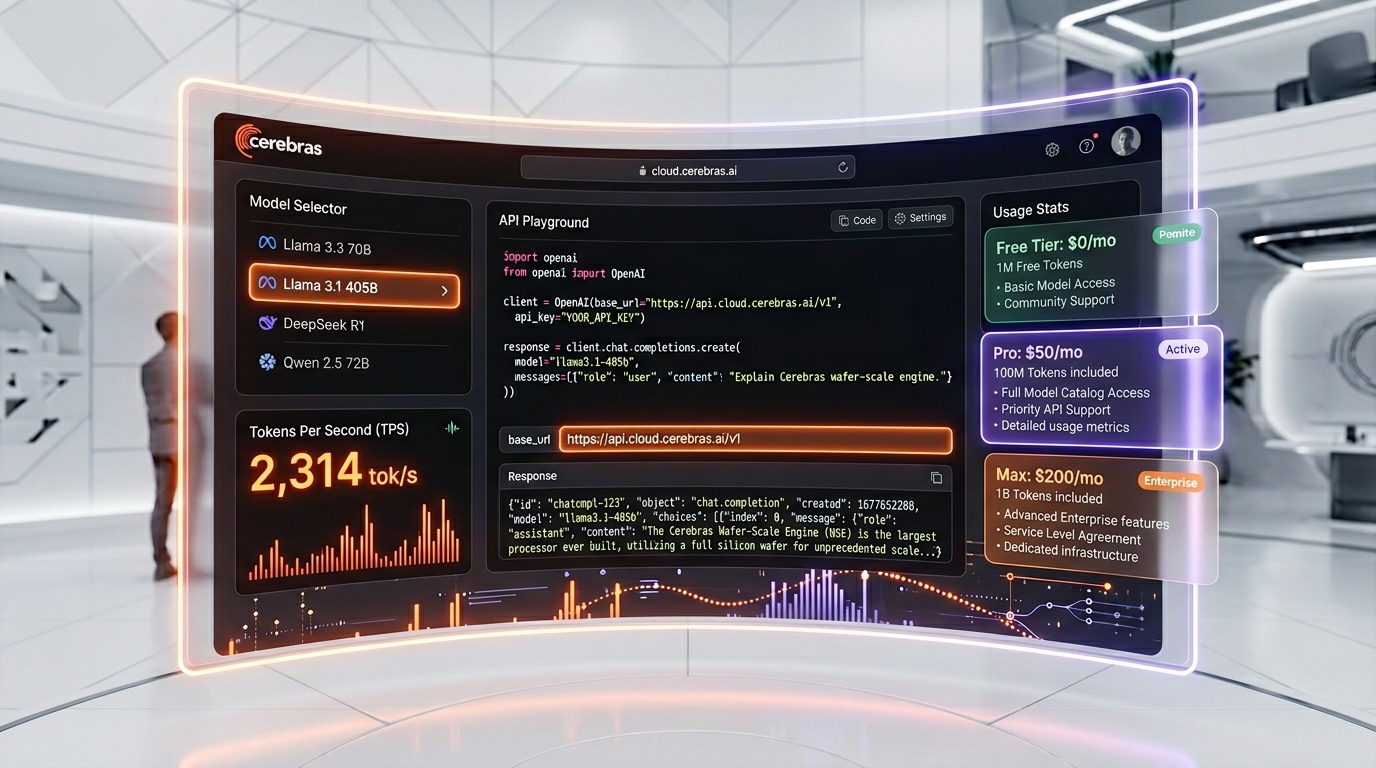 Cerebras Inference — Dashboard Interface