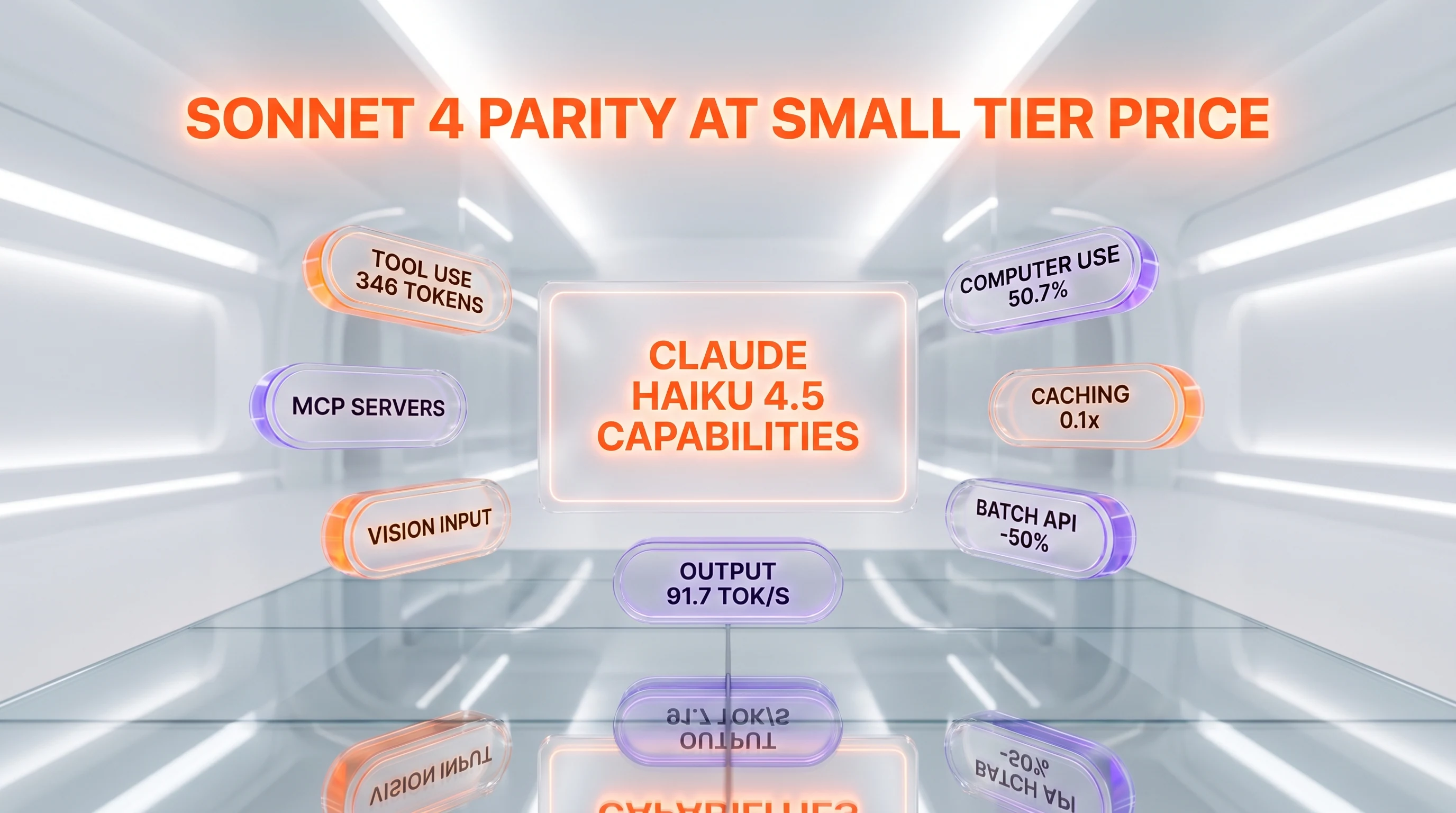Claude Haiku 4.5 features — 200K context, 91.7 tokens per second, tool use, prompt caching