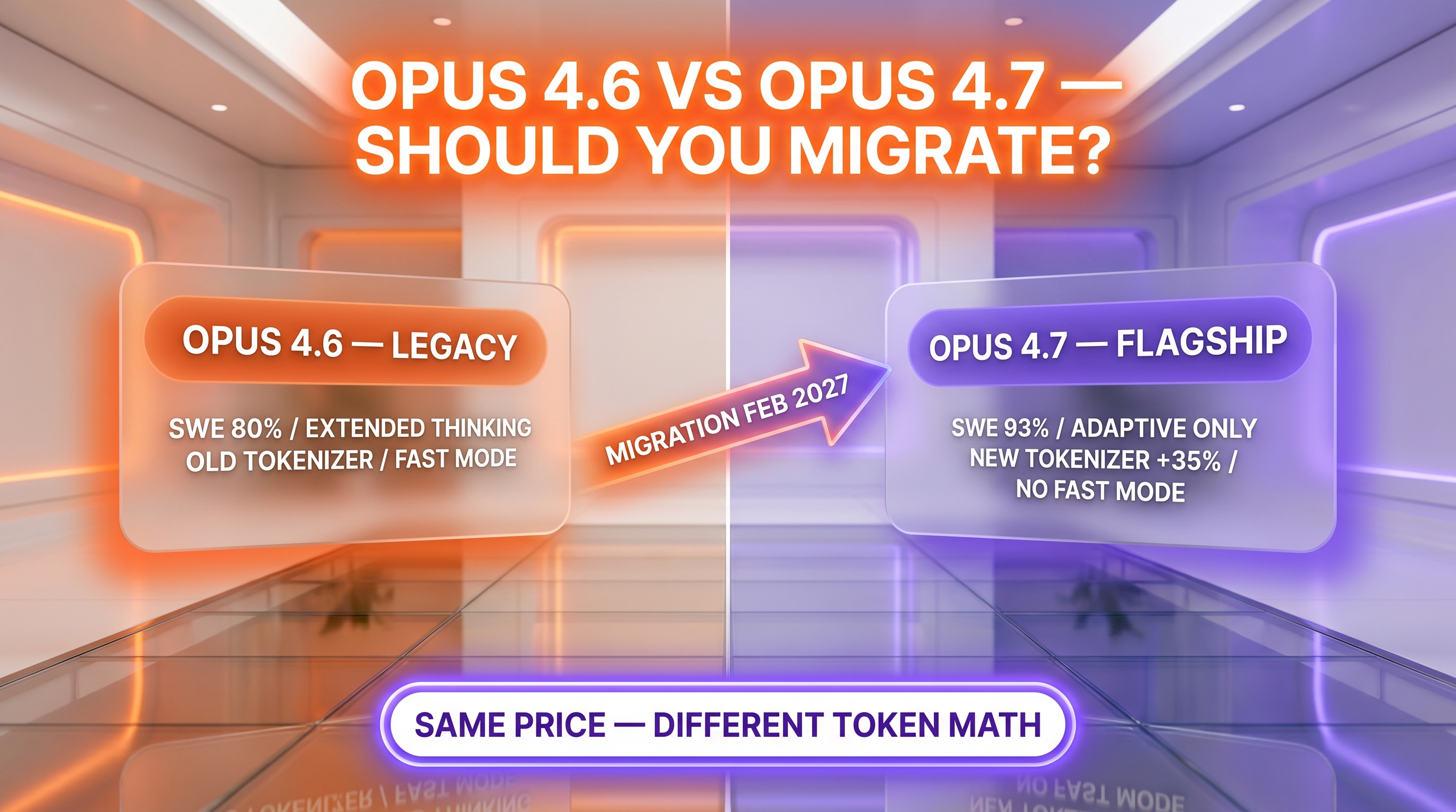 Claude Opus 4.6 vs Opus 4.7 vs Sonnet 4.6 — same input rate, different intelligence and feature trade-offs