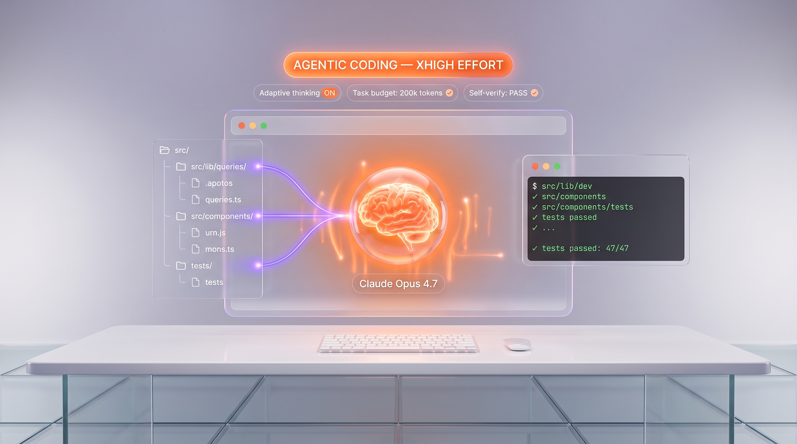 Claude Opus 4.7 agentic coding demo — multi-file refactor with adaptive thinking and task budgets