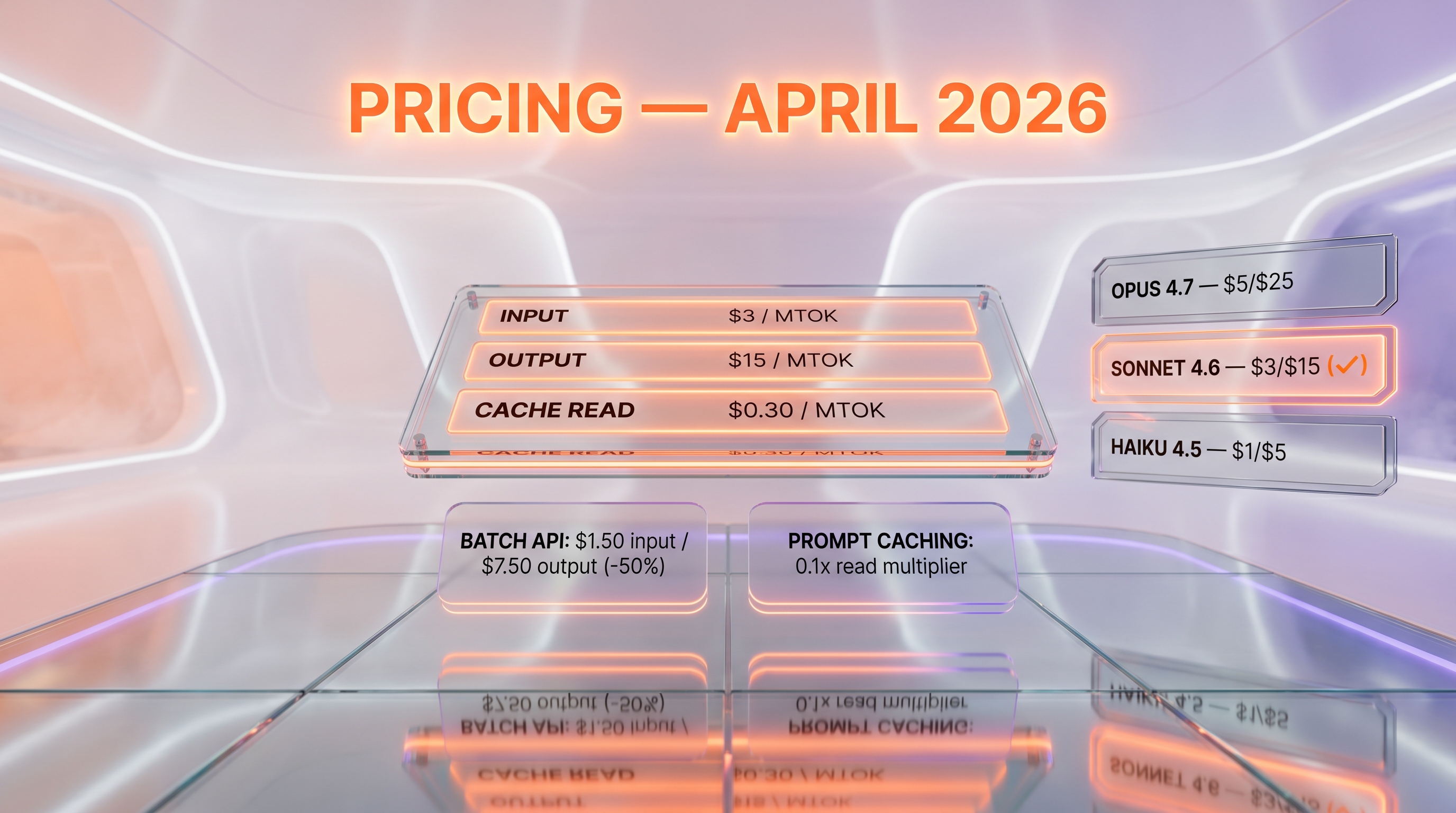 Claude Sonnet 4.6 pricing — $3 per million input tokens, $15 per million output, 50% Batch API discount