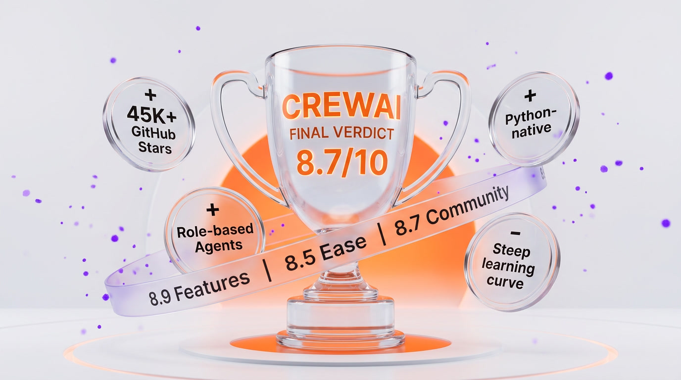 CrewAI final verdict 8.7 out of 10 — the Python-first multi-agent framework for teams who want readable role-based crews in production