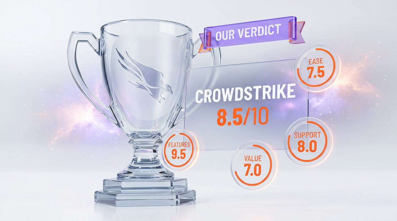 CrowdStrike Falcon editorial verdict — 8.5 out of 10 with features 9.5, ease 7.5, value 7.0, support 8.0