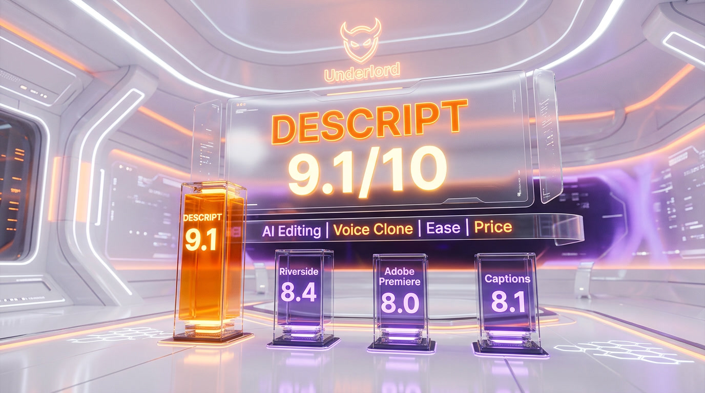 Descript vs Riverside vs Adobe Premiere vs Captions vs Opus Clip — 2026 AI audio and video editor comparison