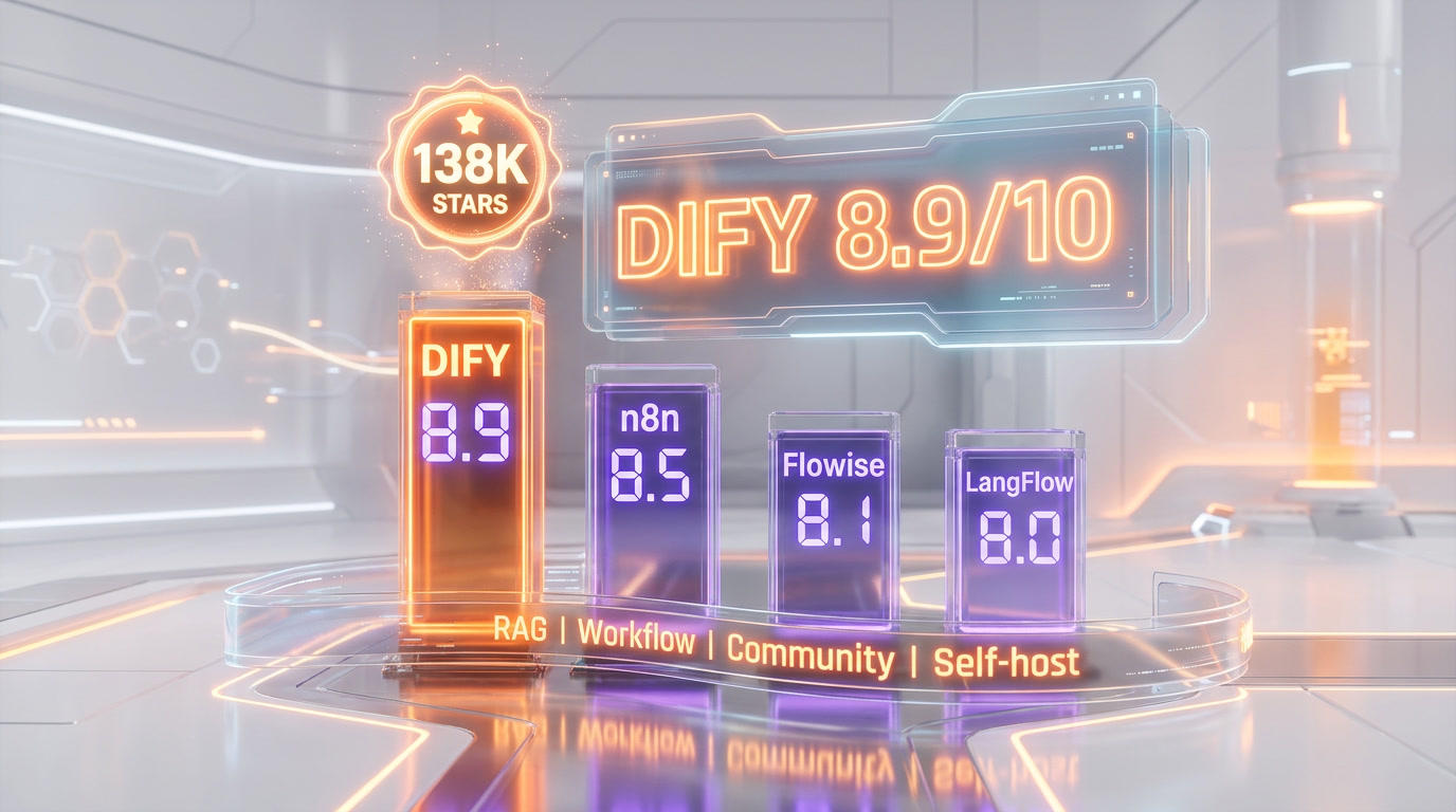 Dify vs n8n vs Flowise vs LangFlow 2026 comparison — visual workflow builders for LLM apps