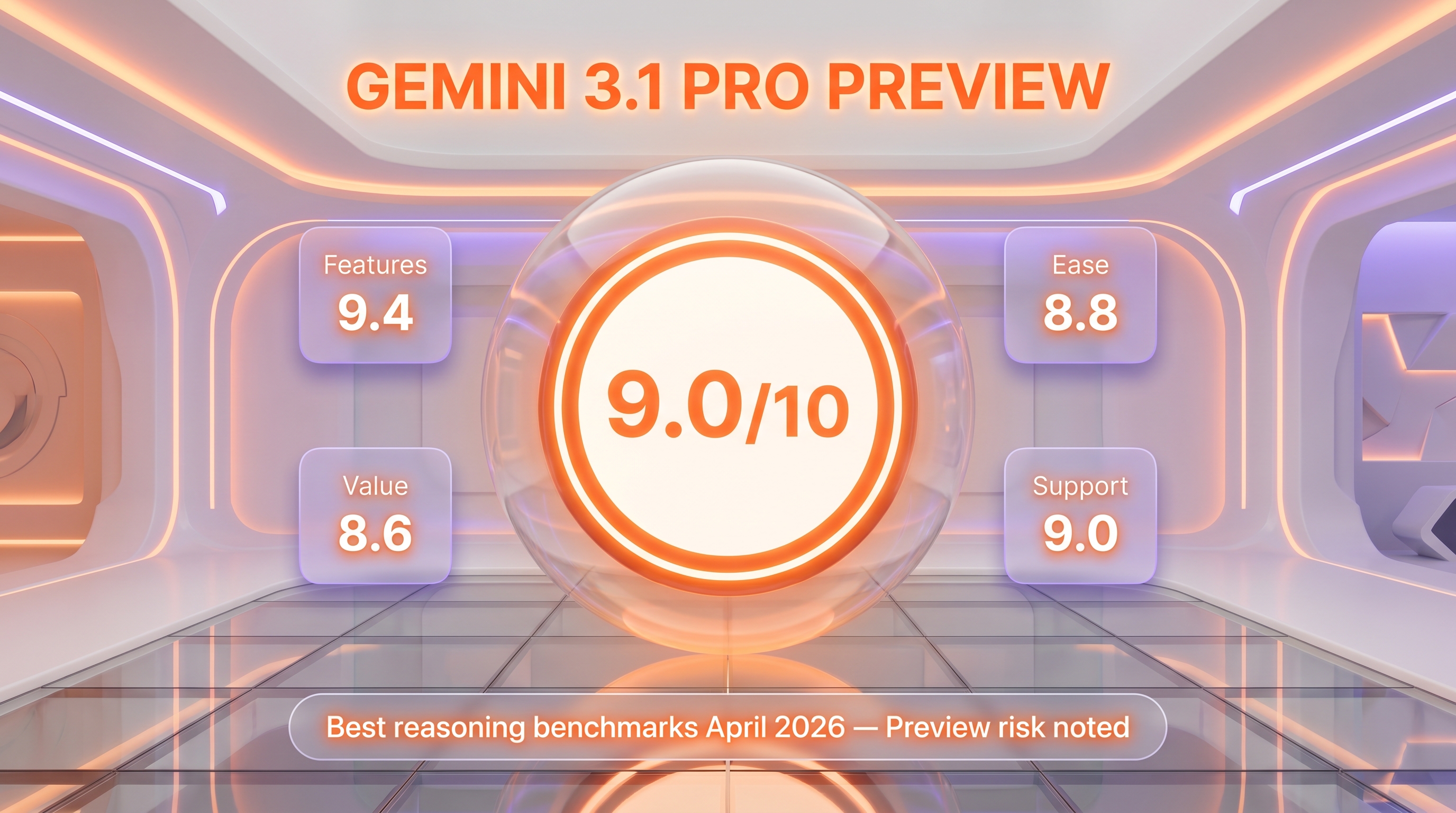 Gemini 3.1 Pro Preview verdict — 9.0/10, best reasoning benchmarks April 2026 with Preview risk