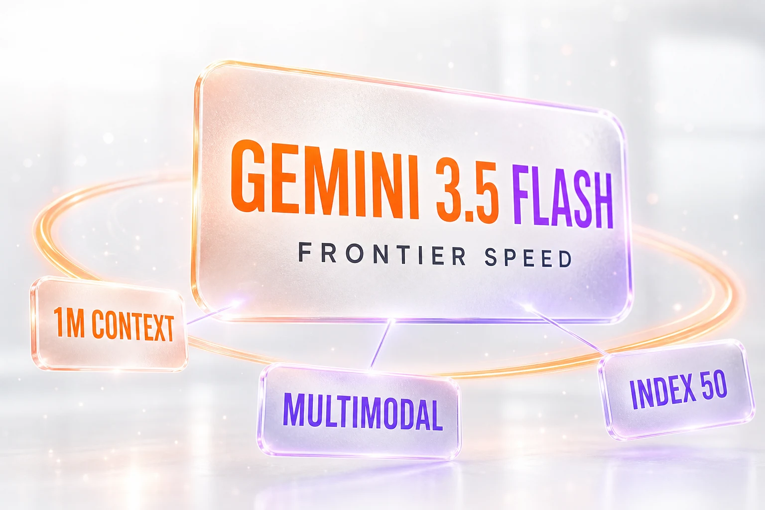 Gemini 3.5 Flash review illustration — Google DeepMind's GA fast tier, frontier-class intelligence at high speed, 1M-token context