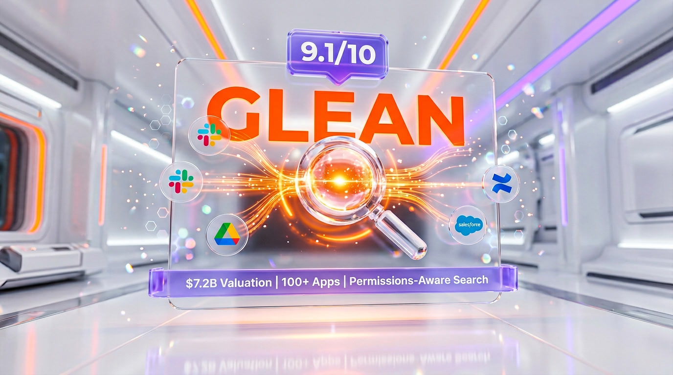 Glean Work AI platform review — permissions-aware enterprise search, Assistant, and Agents across 100+ SaaS apps, $7.2B valuation