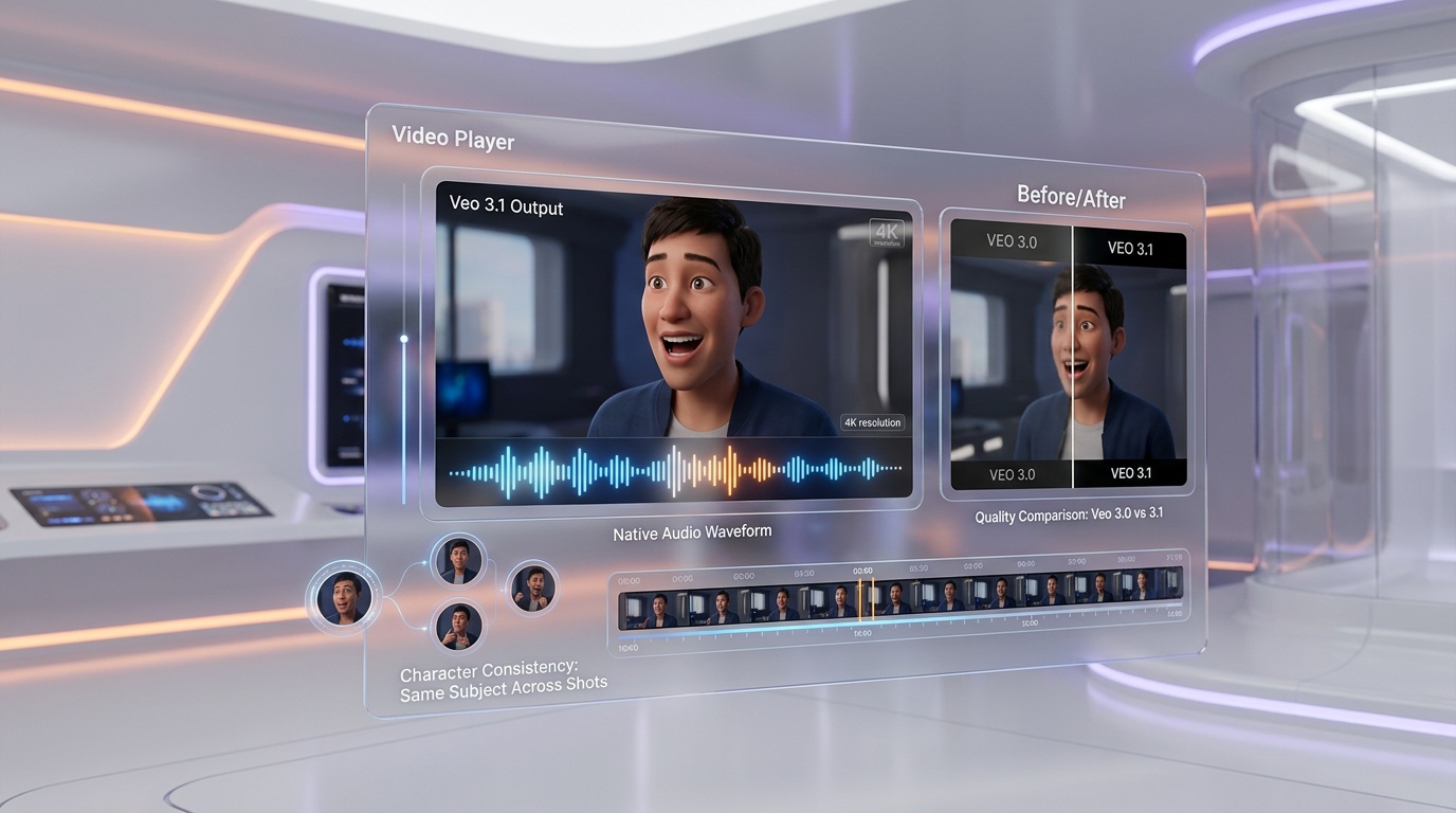 Veo 3.1 video generation output in Google Flow