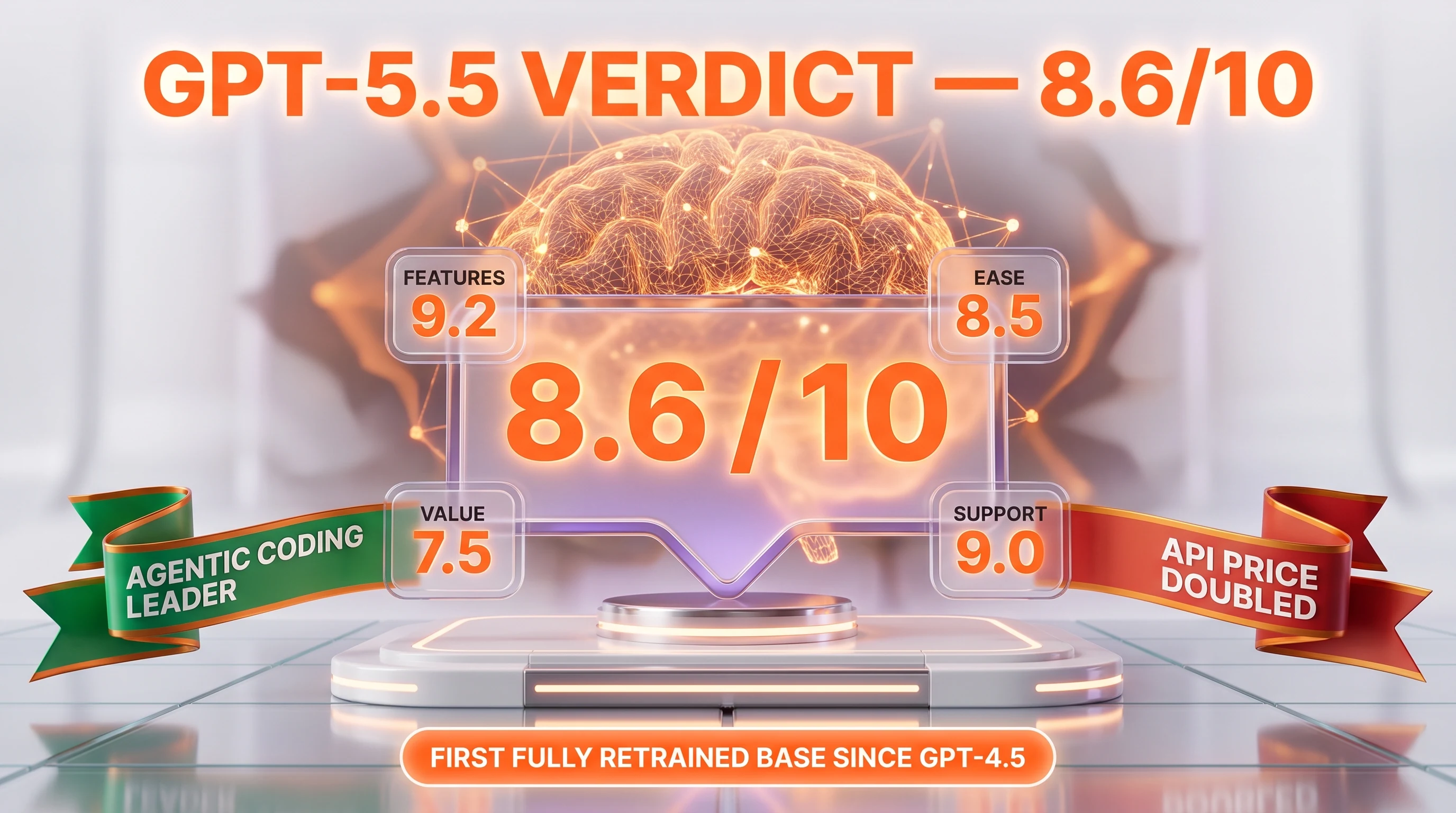 GPT-5.5 verdict — 8.6 out of 10, agentic coding leader at a doubled price