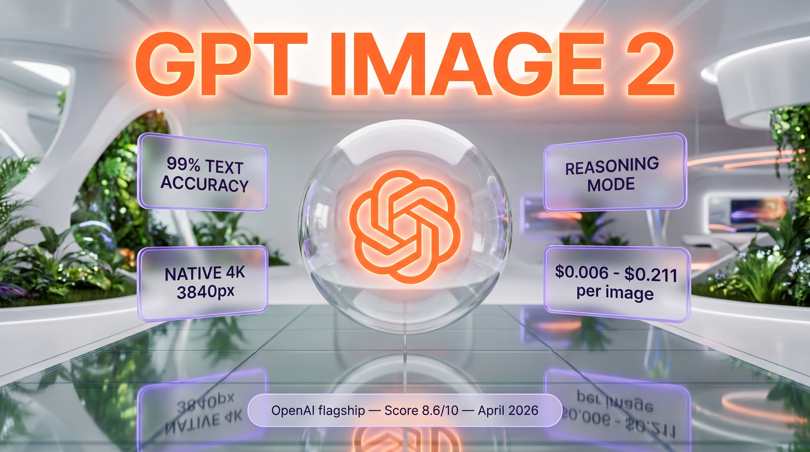 GPT Image 2 review — 8.6/10, OpenAI's flagship image model with 99 percent text accuracy and native 4K output