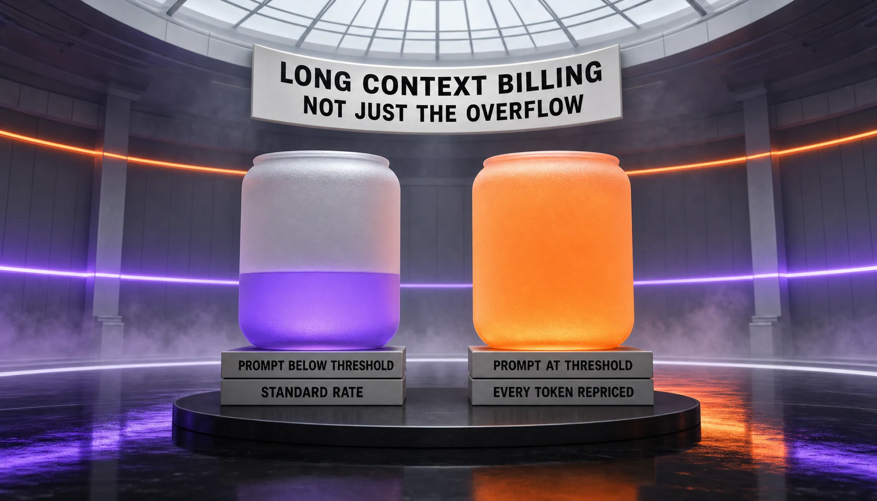 Grok 4.6 long-context billing: once a prompt reaches the threshold, every token in the request is repriced rather than only the overflow