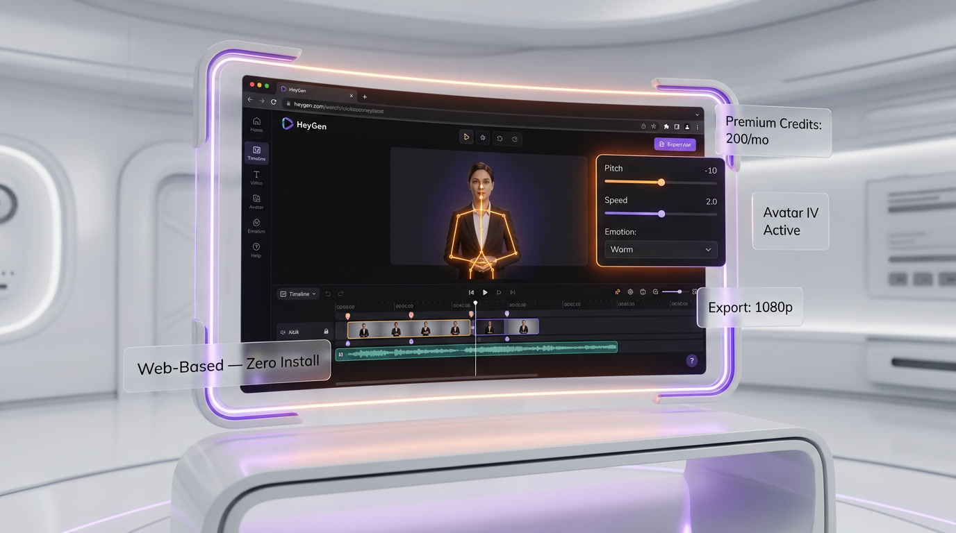 HeyGen — HeyGen Dashboard Holographic UI