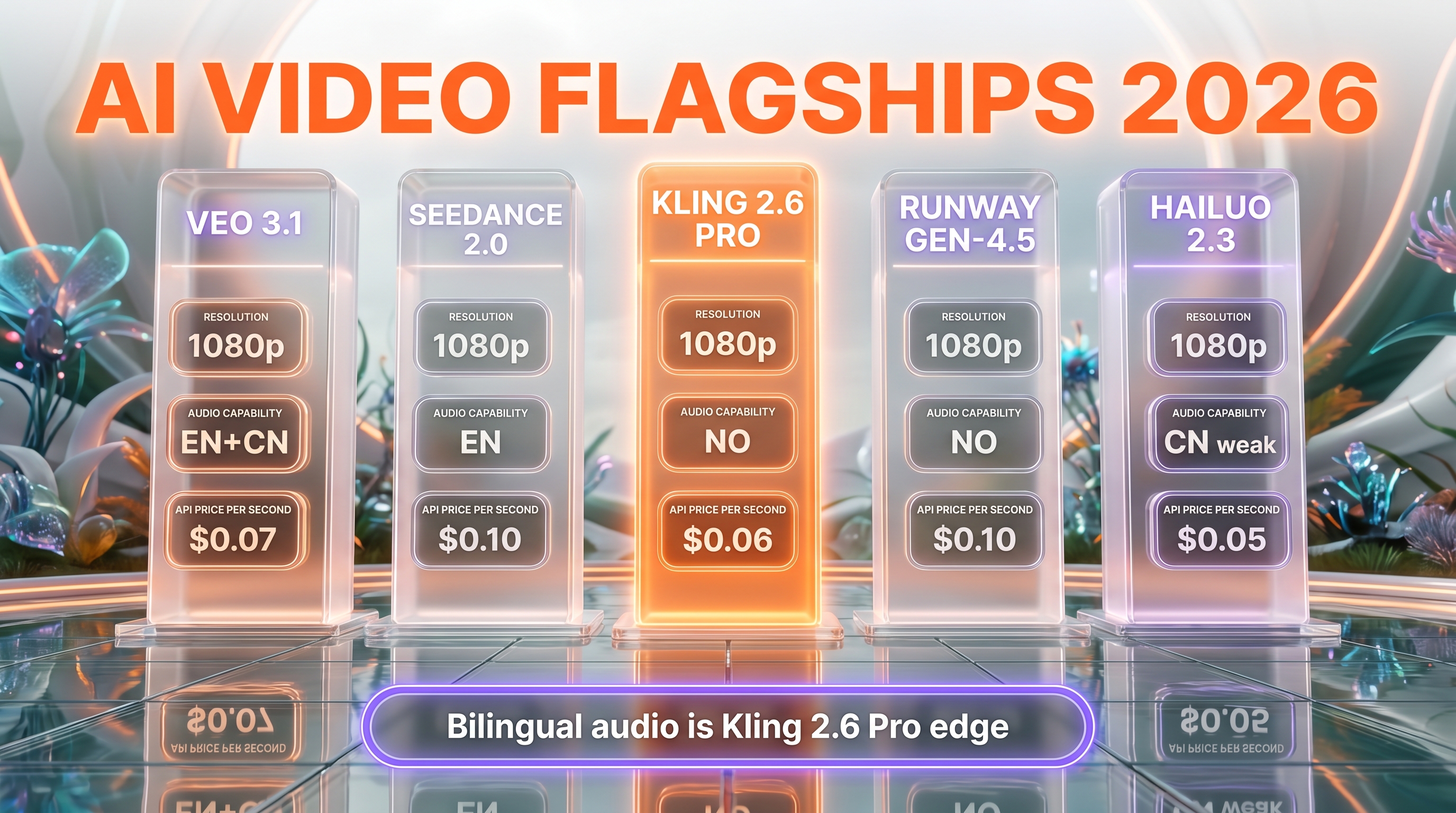 Kling 2.6 Pro vs Veo 3.1 vs Seedance 2.0 vs Runway Gen-4.5 vs <a href=