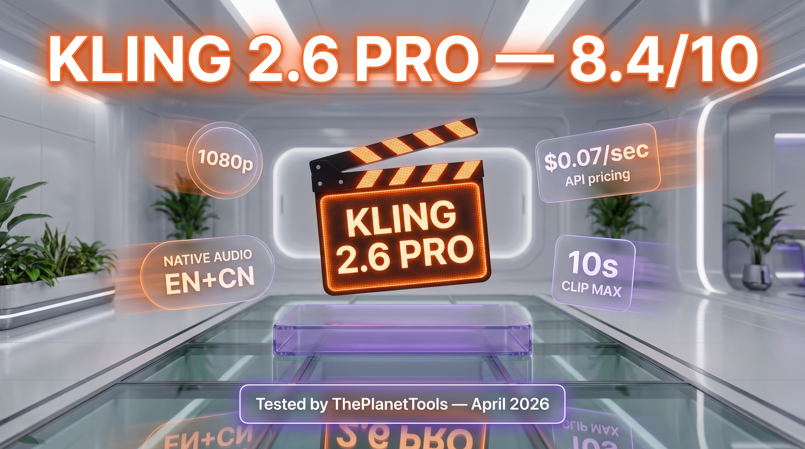 Kling 2.6 Pro review — 8.4/10, native audio at 1080p, $0.07 per second on the <a href=