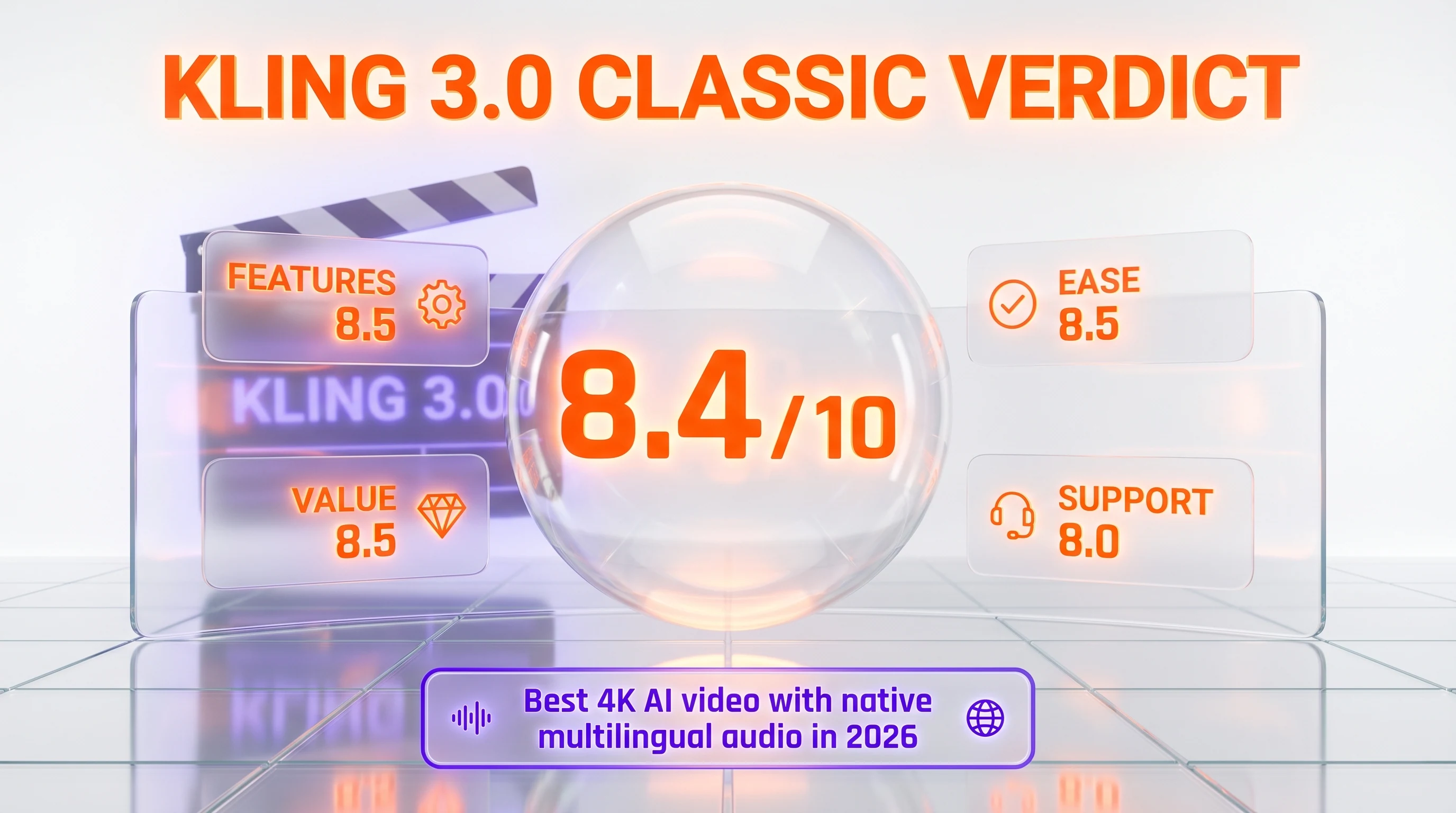 Kling 3.0 Classic verdict — 8.4 out of 10, best 4K AI video with native multilingual audio in 2026