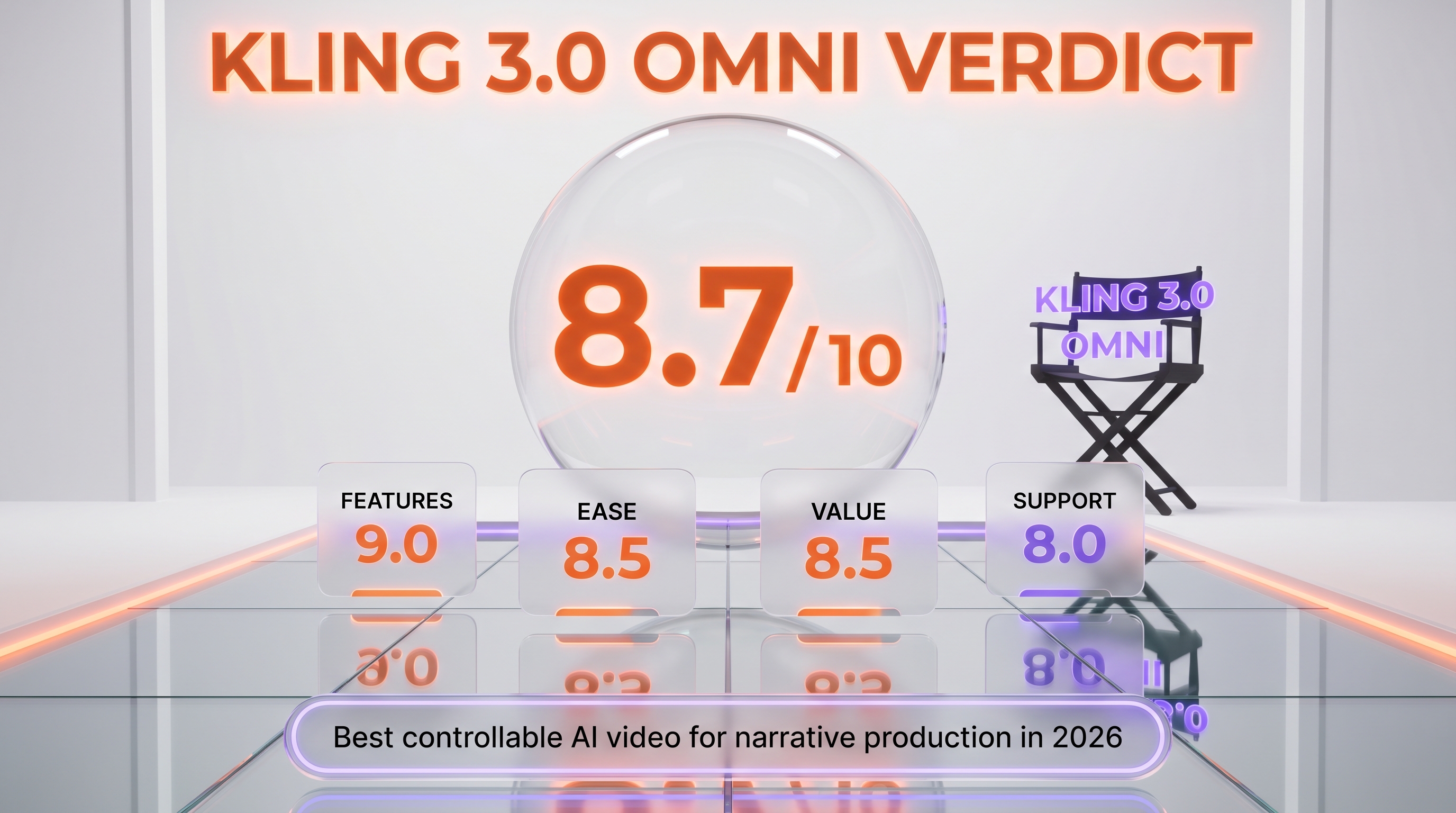 Kling 3.0 Omni verdict — 8.7 out of 10, best controllable AI video for narrative content in 2026