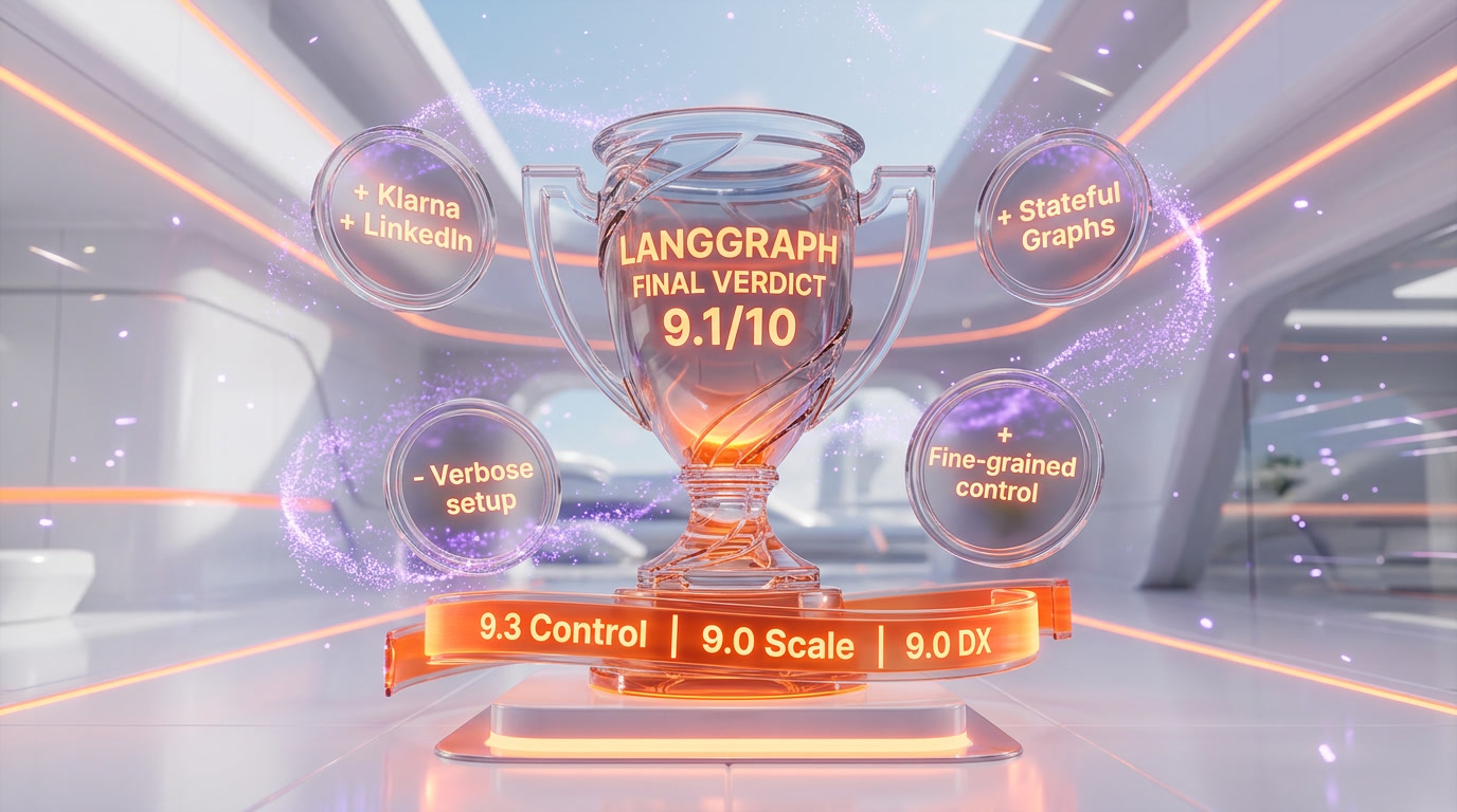 LangGraph verdict 9.1 out of 10 — the default production agent framework for stateful AI in 2026