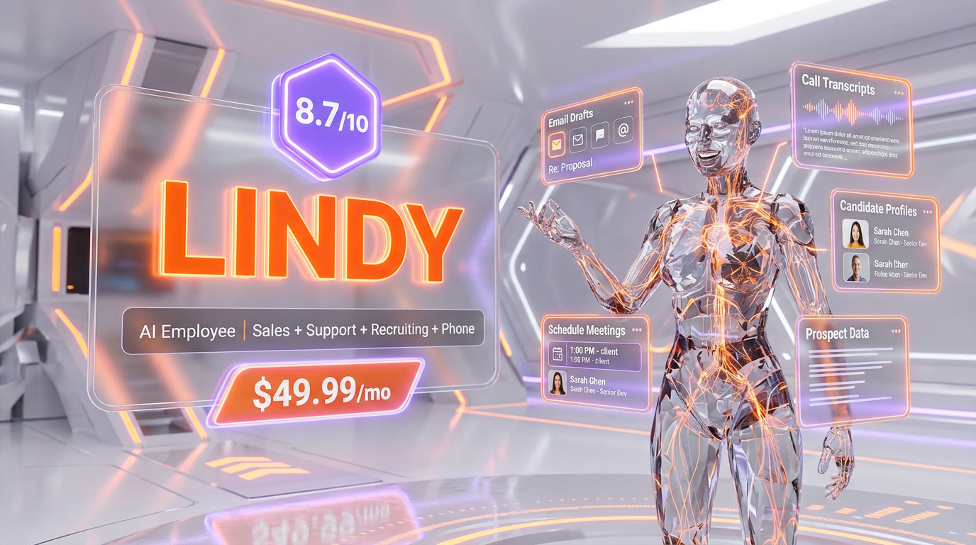 Lindy AI employee platform review — no-code agents for sales, support, recruiting, and phone calls