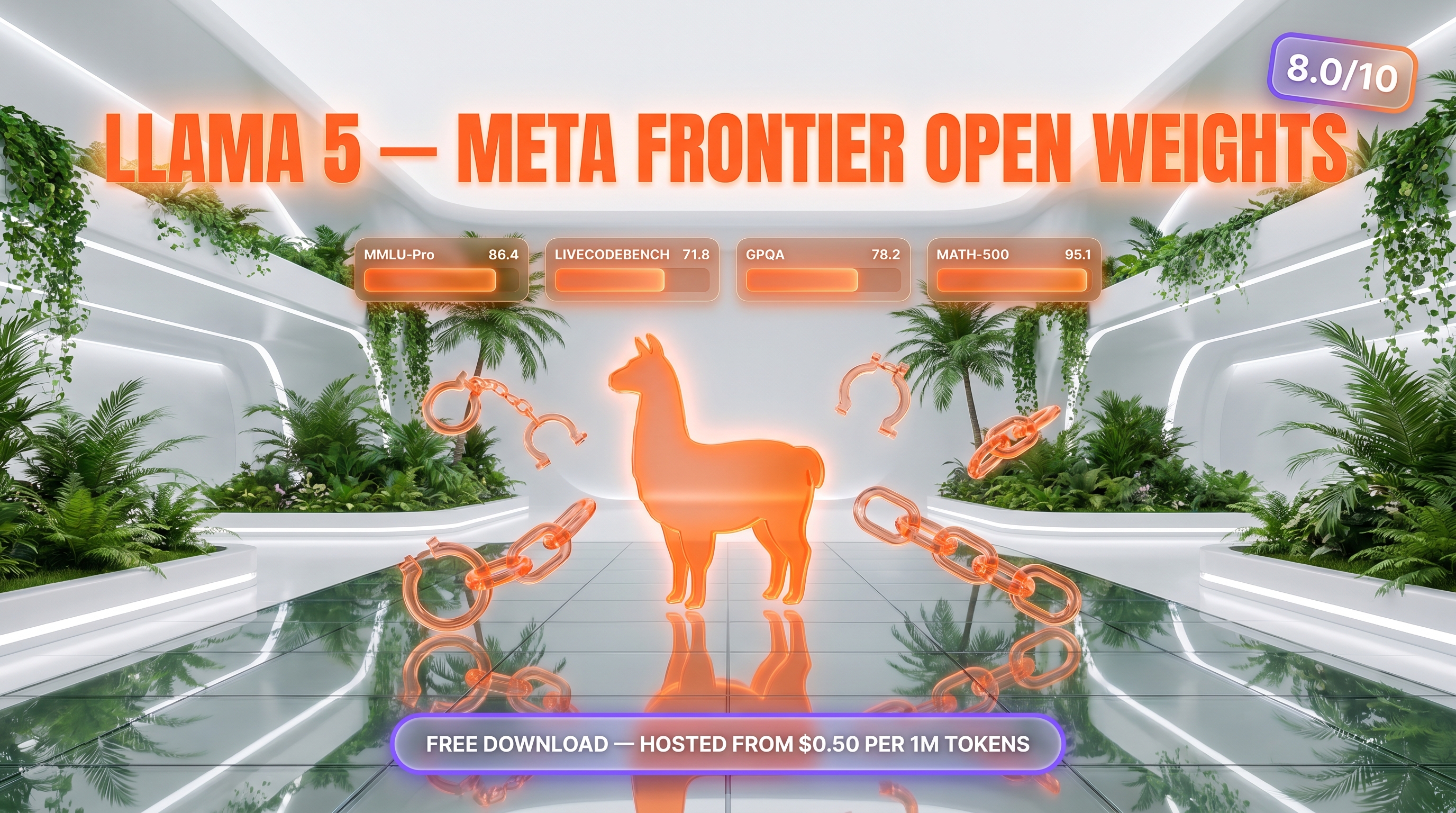 Llama 5 review — 8.0 out of 10, Meta's frontier-class open-weights LLM challenging GPT-5 and Gemini