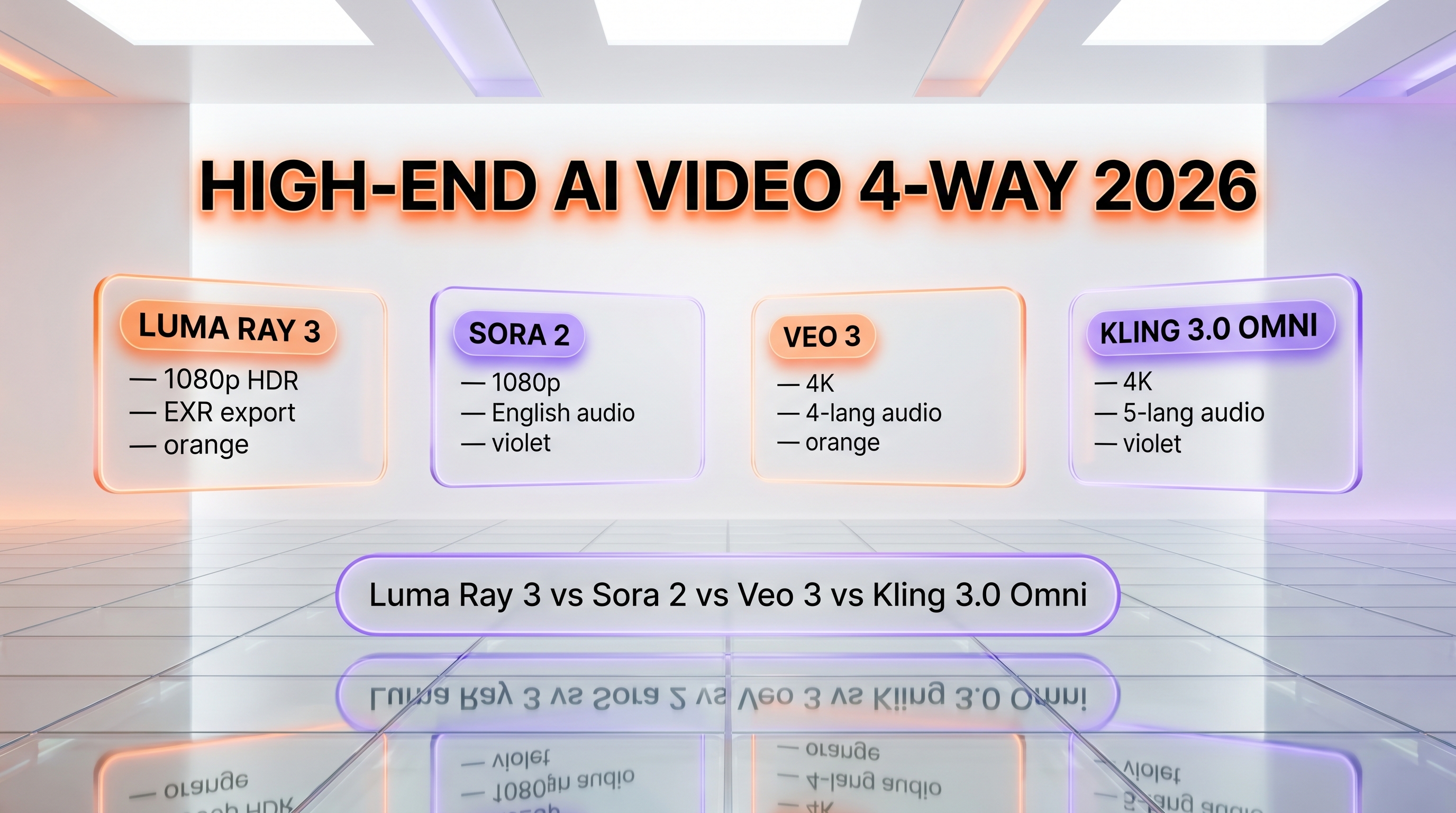 Luma Ray 3 vs Sora 2 vs Veo 3 vs Kling 3.0 Omni — high-end AI video comparison