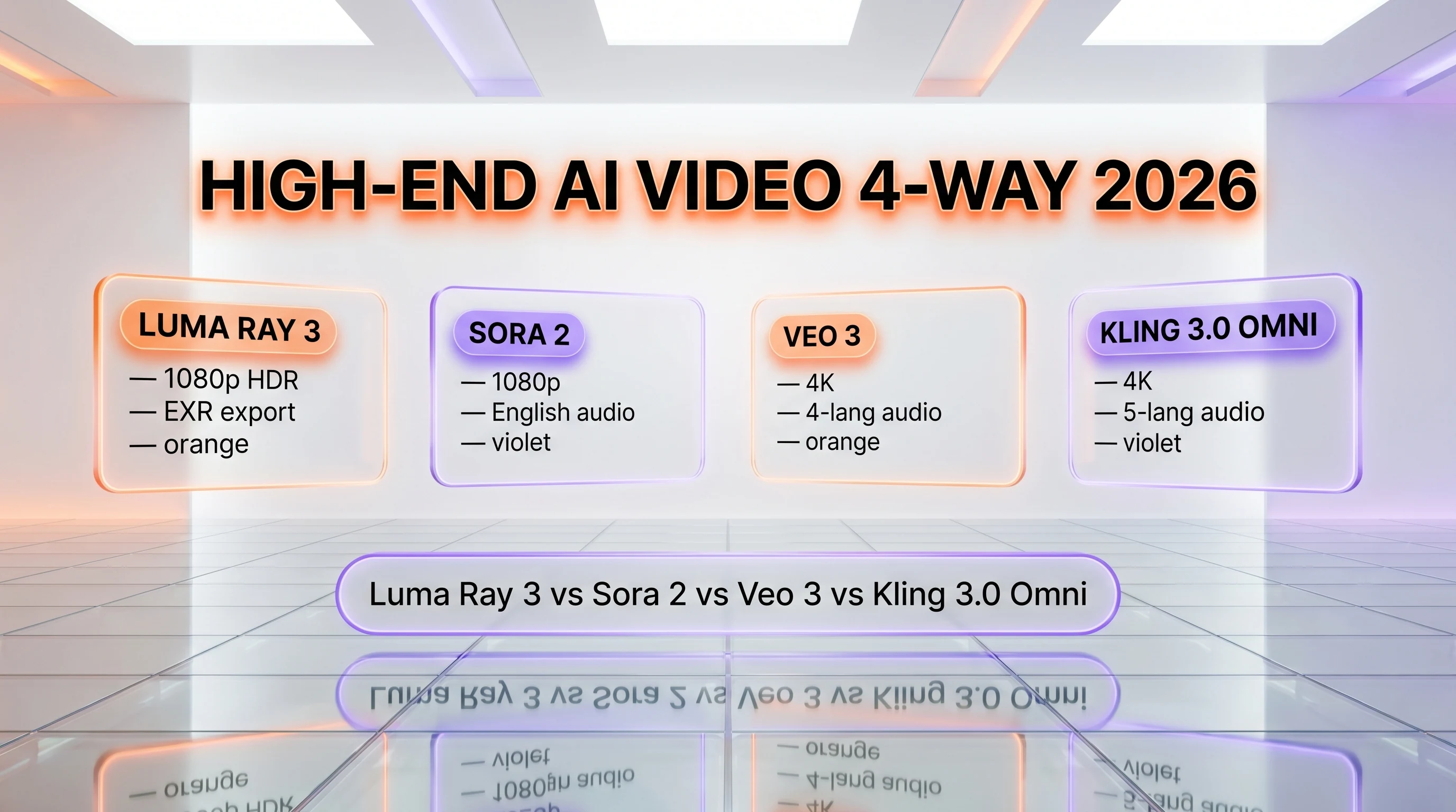 Luma Ray 3 vs Sora 2 vs Veo 3 vs Kling 3.0 Omni — high-end AI video comparison
