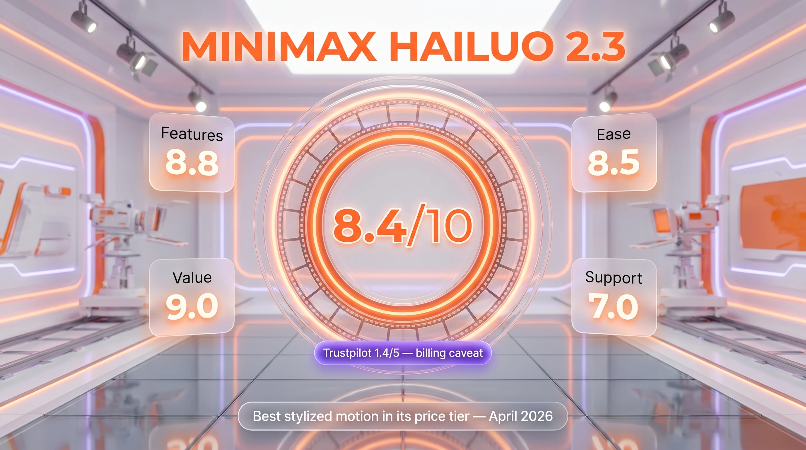 MiniMax Hailuo 2.3 verdict — 8.4 out of 10, fluid motion specialist with billing reputation caveat