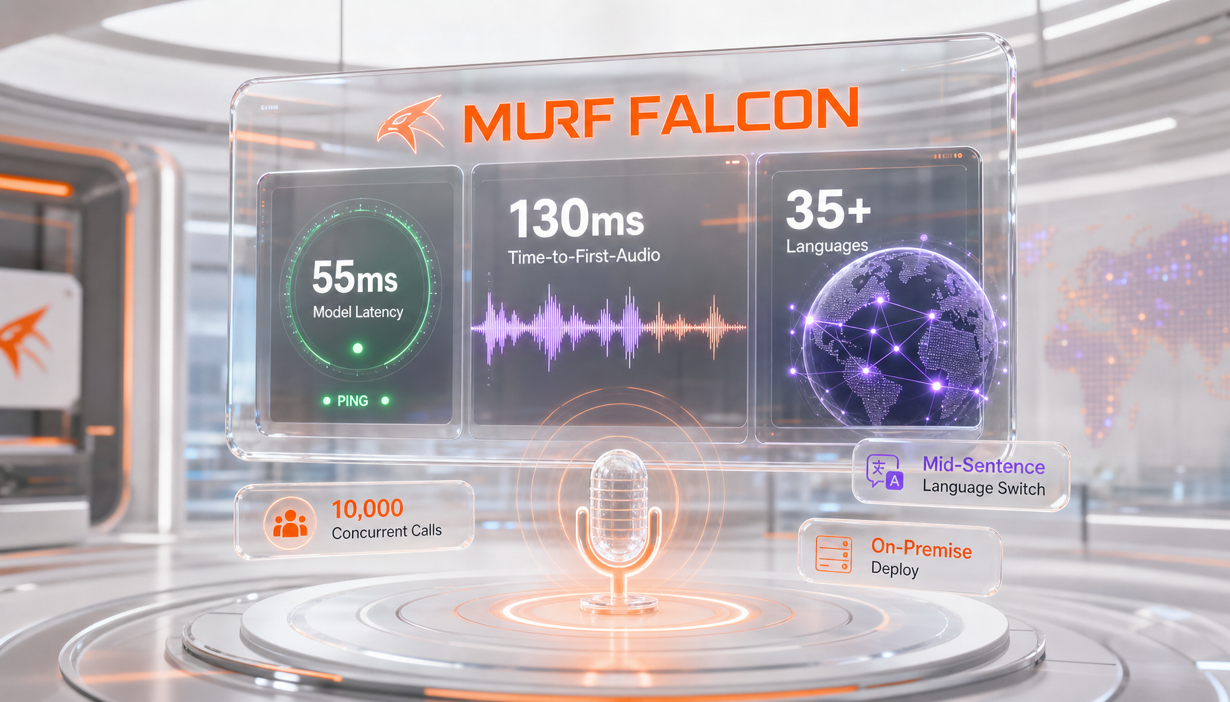 Murf AI Falcon API demo — 130ms time-to-first-audio across 35+ languages with voice consistency