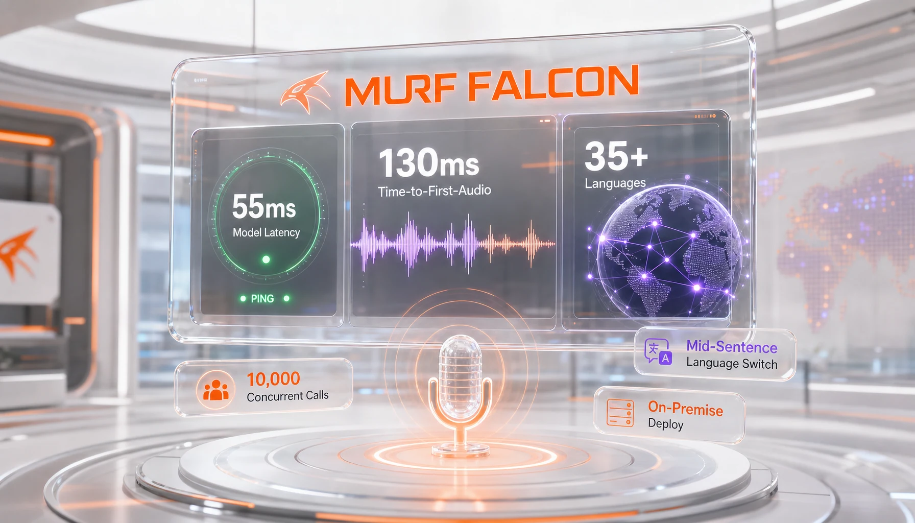 Murf AI Falcon API demo — 130ms time-to-first-audio across 35+ languages with voice consistency