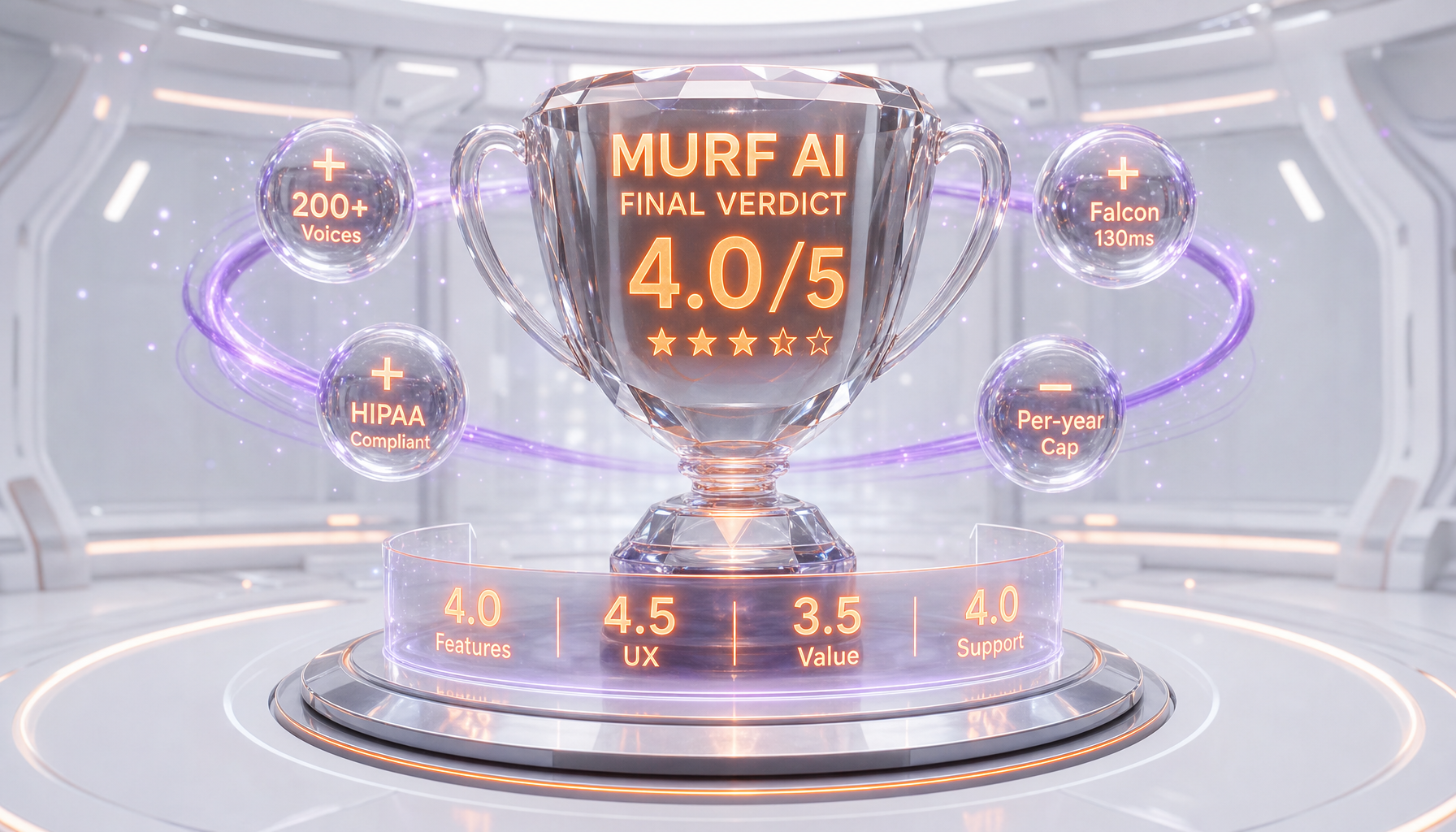 Murf AI verdict — 4.0 out of 5, the safest mainstream pick for marketing and L&D voiceover
