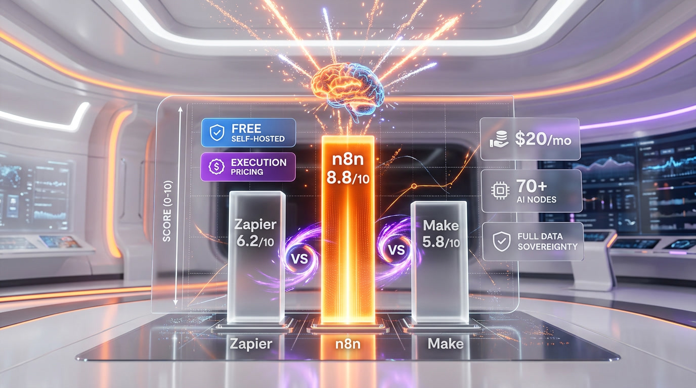 n8n — n8n vs Zapier vs Make Comparison