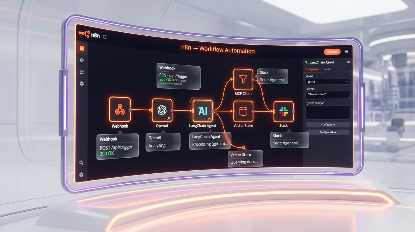 n8n — n8n Canvas Interface Holographic