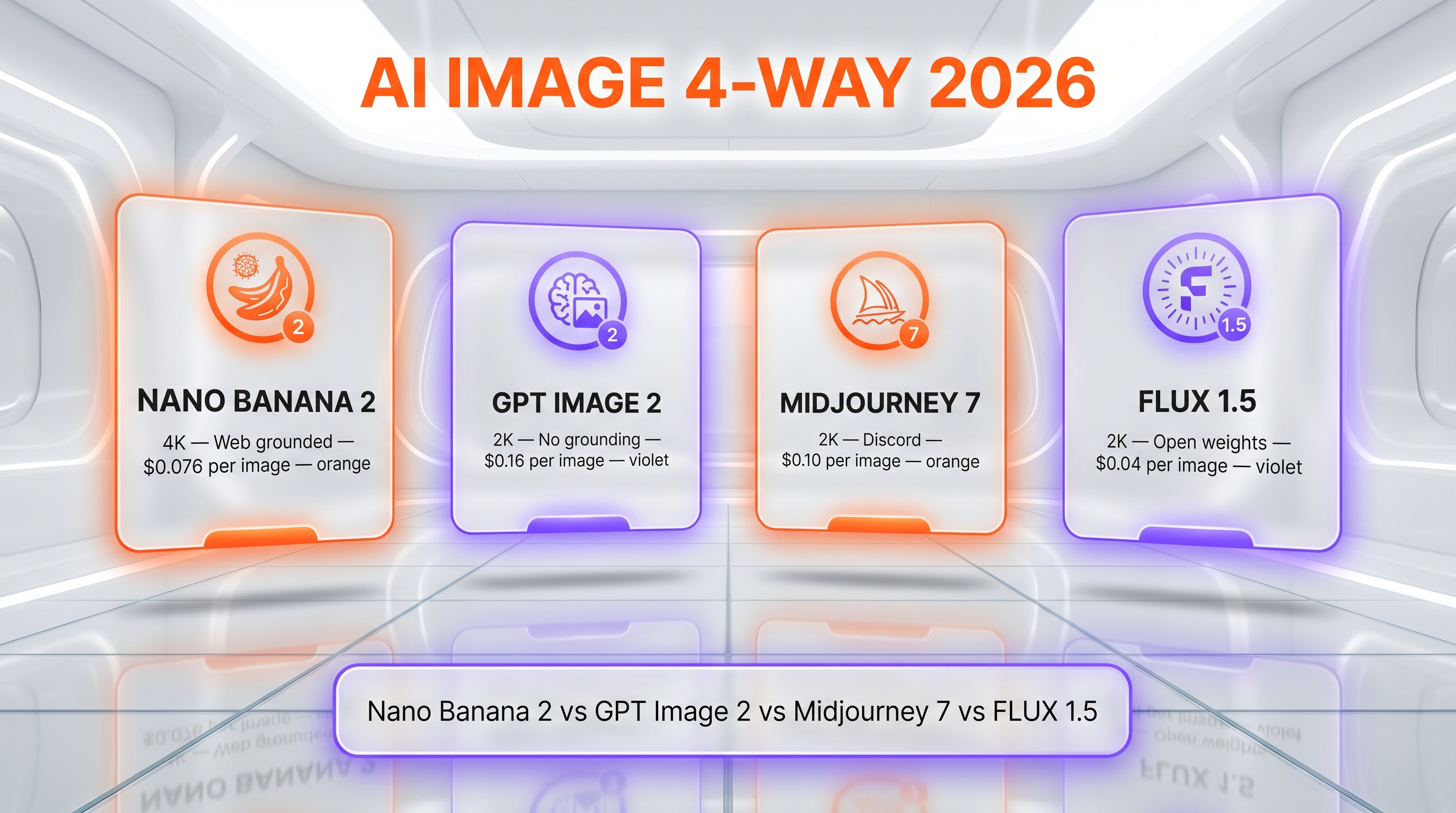 Nano Banana 2 vs GPT Image 2 vs Midjourney 7 vs FLUX 1.5 — image generation comparison
