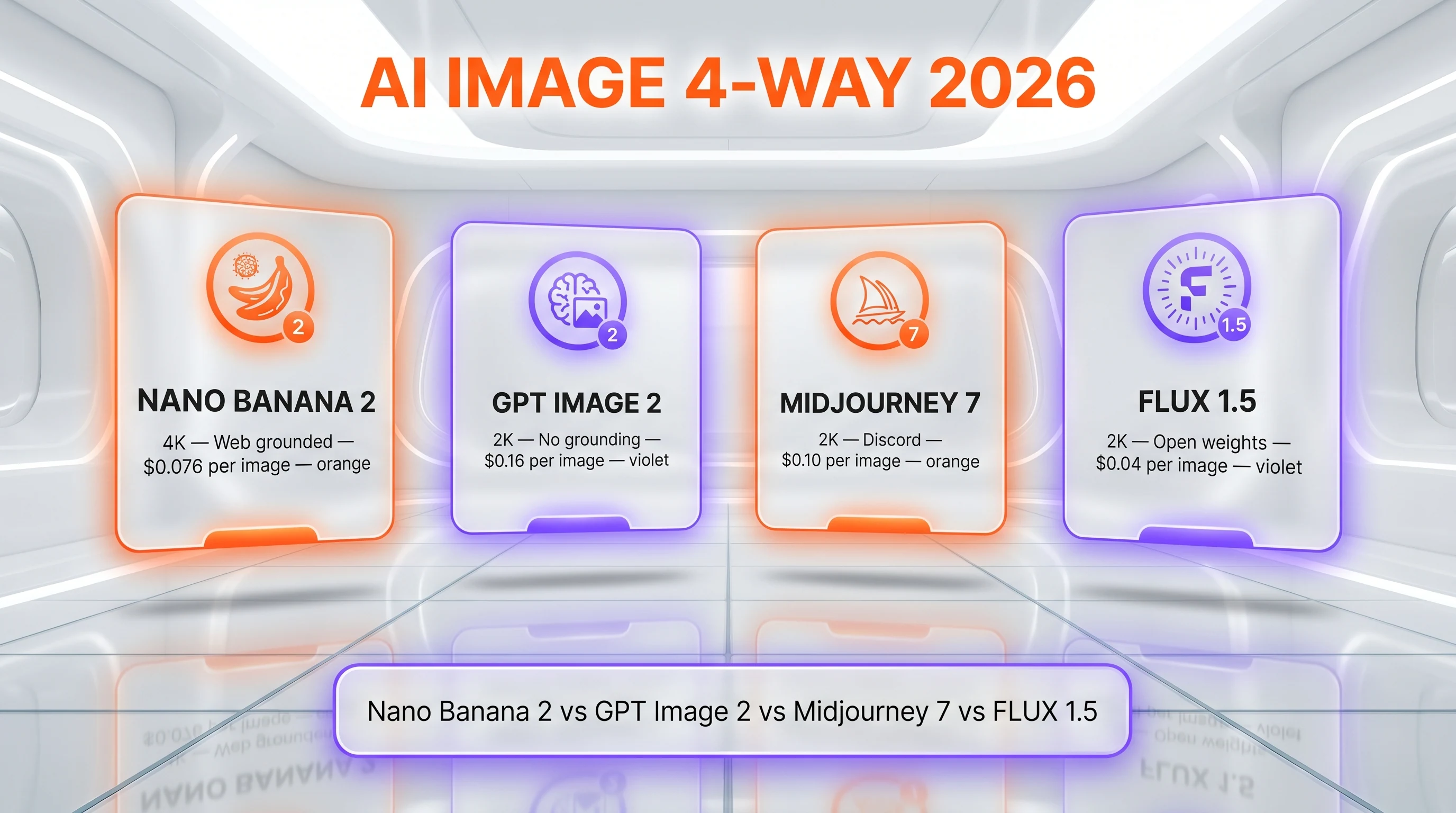 Nano Banana 2 vs GPT Image 2 vs Midjourney 7 vs FLUX 1.5 — image generation comparison