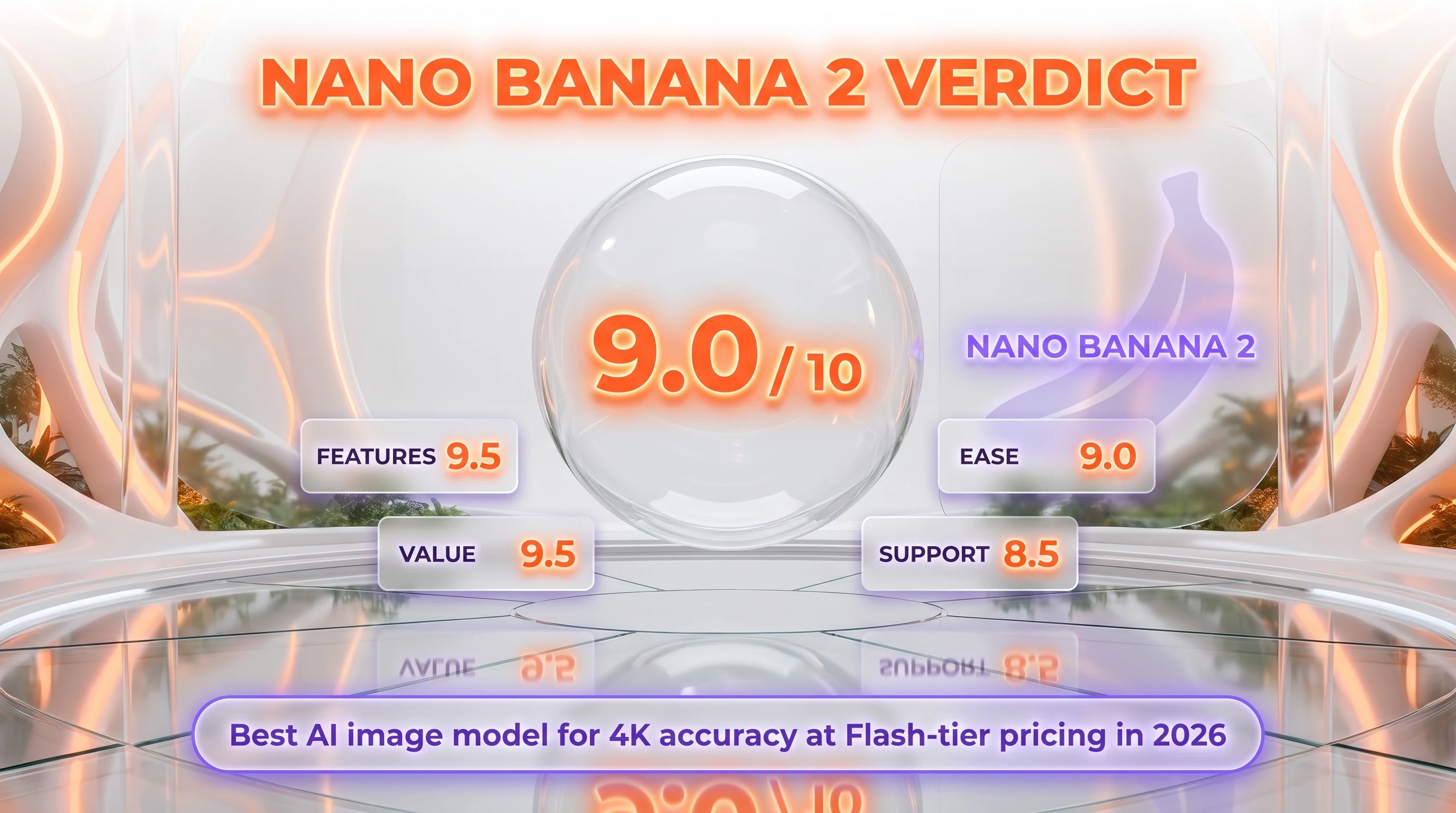 Nano Banana 2 verdict — 9.0 out of 10, best AI image model for 4K accuracy at Flash-tier pricing in 2026