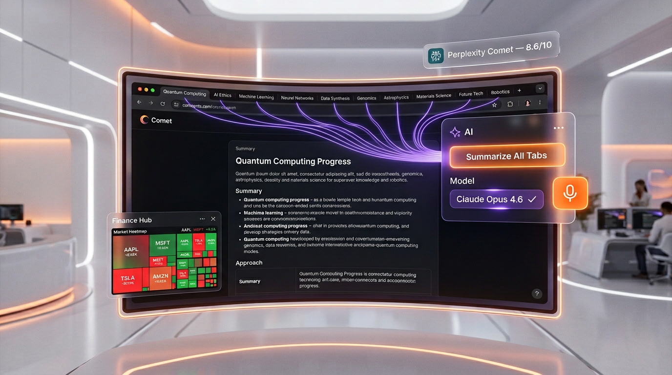 Perplexity Comet — Dashboard Interface