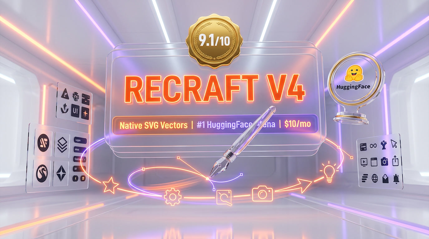 Recraft V4 review — the design-first AI image generator with native SVG vector export, brand styles, and #1 ranking on Hugging Face Text-to-Image Arena