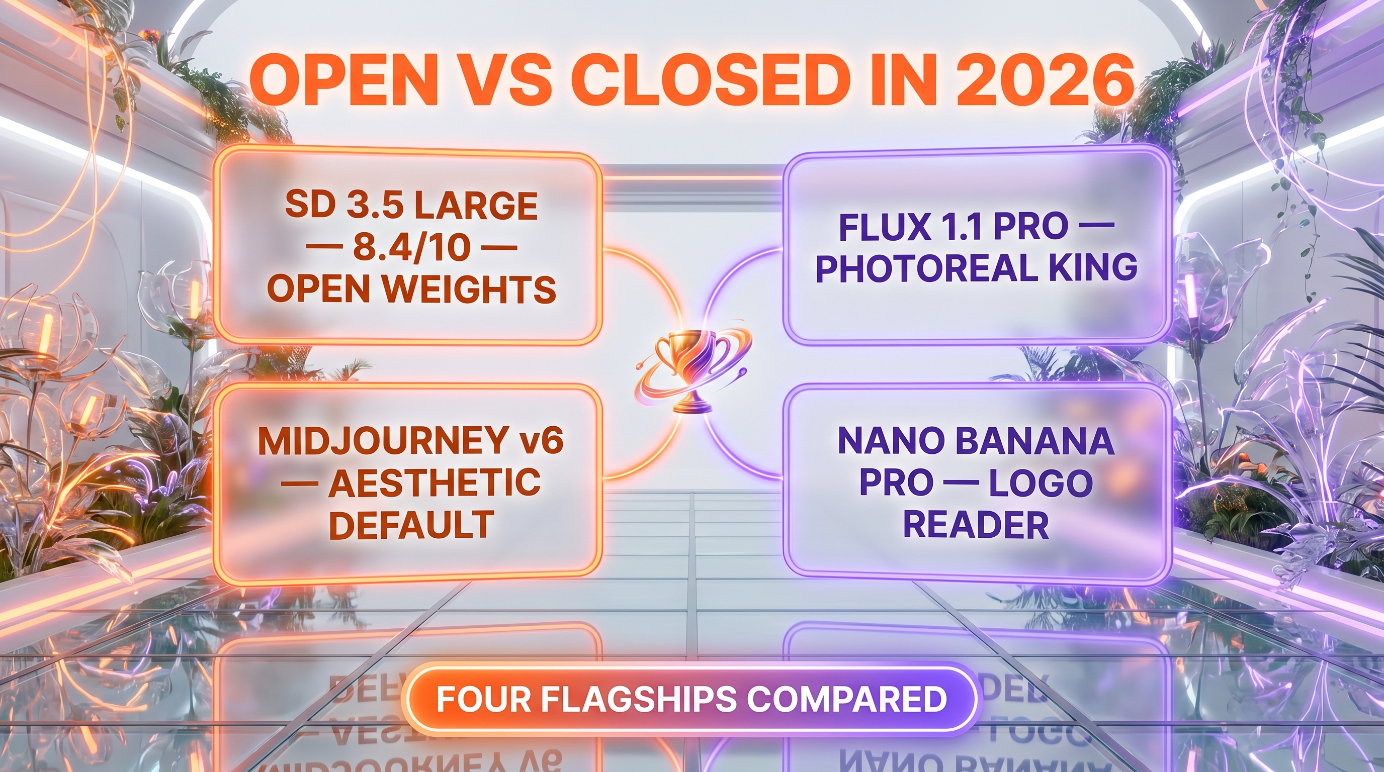 SD 3.5 vs FLUX 1.1 Pro vs Midjourney v6 vs Nano Banana Pro — open weights, photorealism, ecosystem comparison