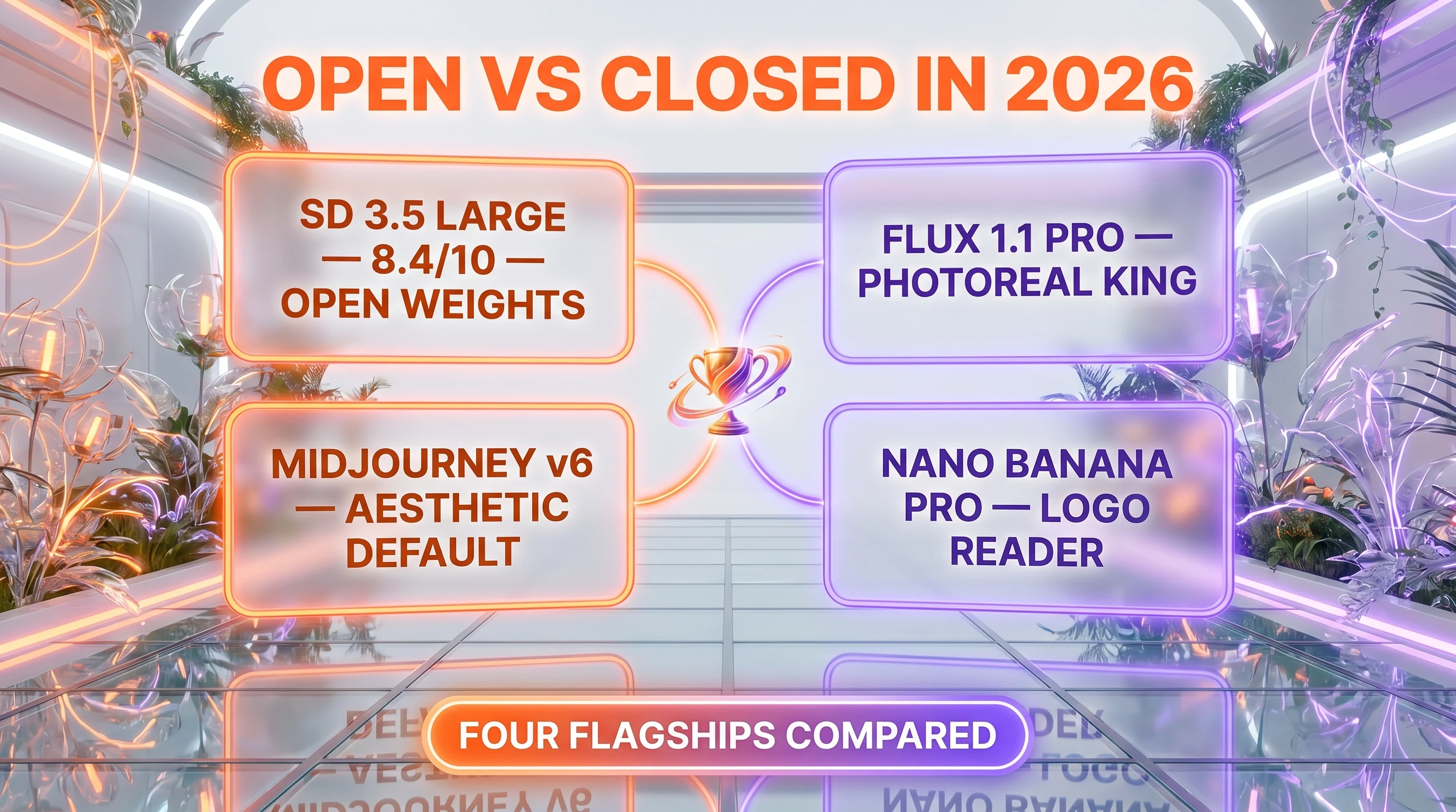 SD 3.5 vs FLUX 1.1 Pro vs Midjourney v6 vs Nano Banana Pro — open weights, photorealism, ecosystem comparison