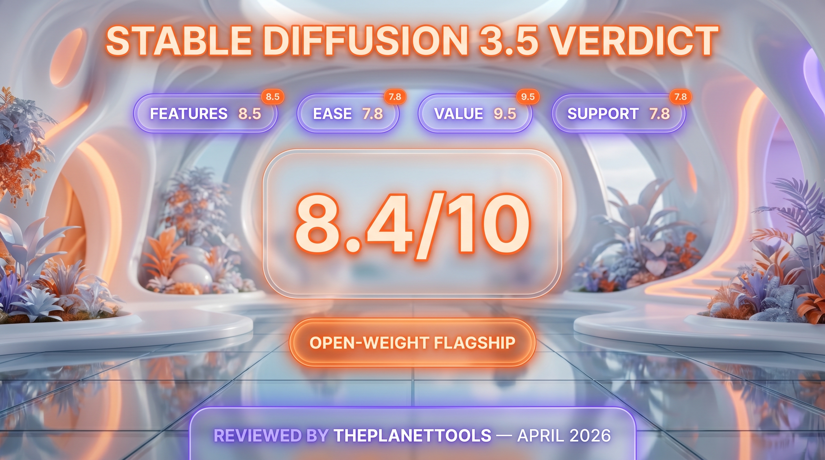 Stable Diffusion 3.5 final verdict — 8.4/10, open-weight flagship for studios with their own GPU pipeline
