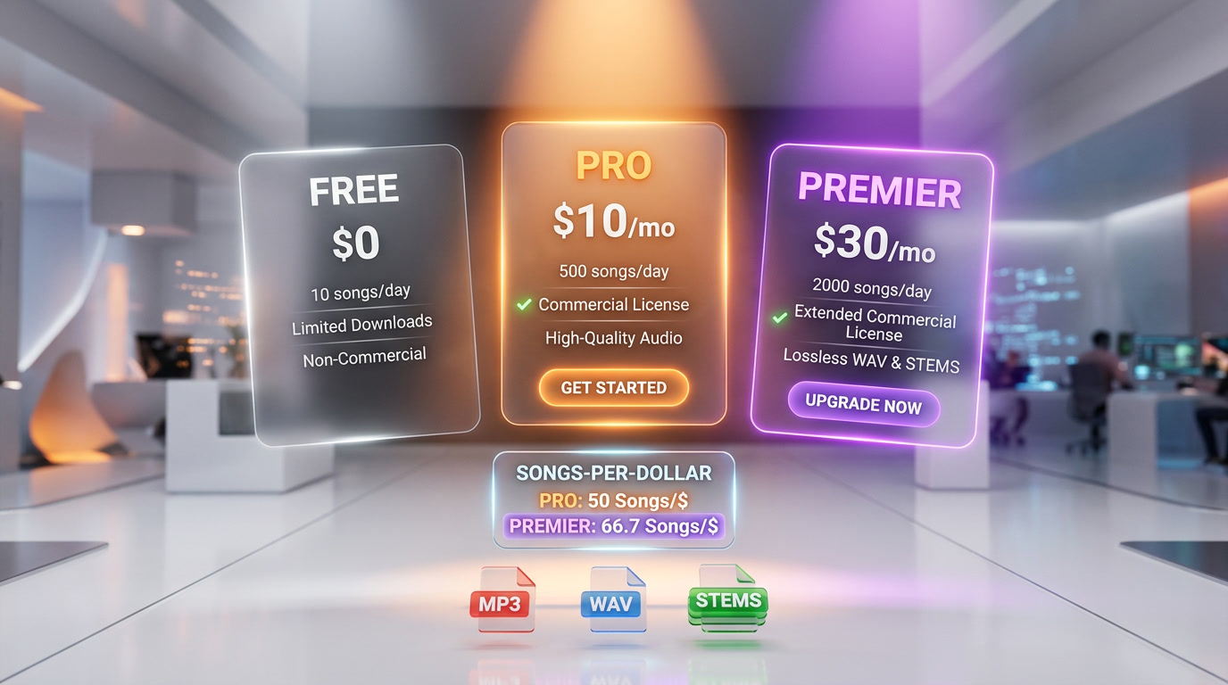 Suno AI pricing comparison chart