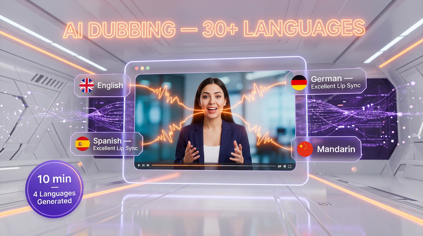Synthesia — AI Dubbing — 30+ Languages Live
