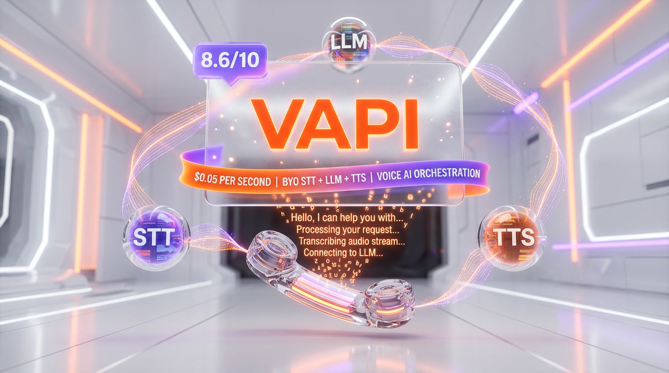Vapi voice AI orchestration platform — developer-first STT, LLM, TTS and telephony stack for phone agents, 2026 review