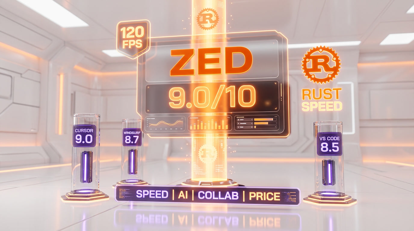 Zed vs Cursor vs Windsurf vs VS Code vs Claude Code comparison — speed, AI depth, pricing, collaboration